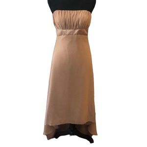 ALFRED ANGELO HIGH LOW STRAPLESS MAXI DRESS GOLD SIZE 6 NEW WITH TAGS